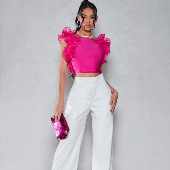 Nwt- pink satin backless top - Picture 2 of 11